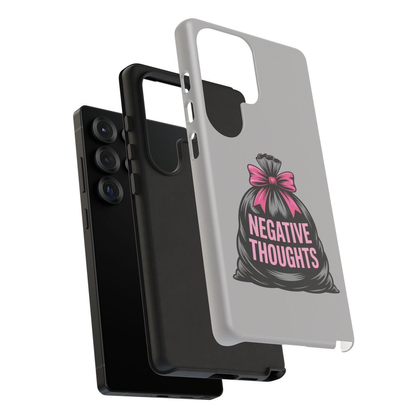 Negative Thoughts Phone Case, Tough Cases for Mental Wellness, Inspirational Gift, Motivational Phone Cover, Positive Vibes Protection