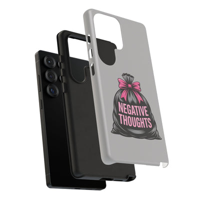 Negative Thoughts Phone Case, Tough Cases for Mental Wellness, Inspirational Gift, Motivational Phone Cover, Positive Vibes Protection
