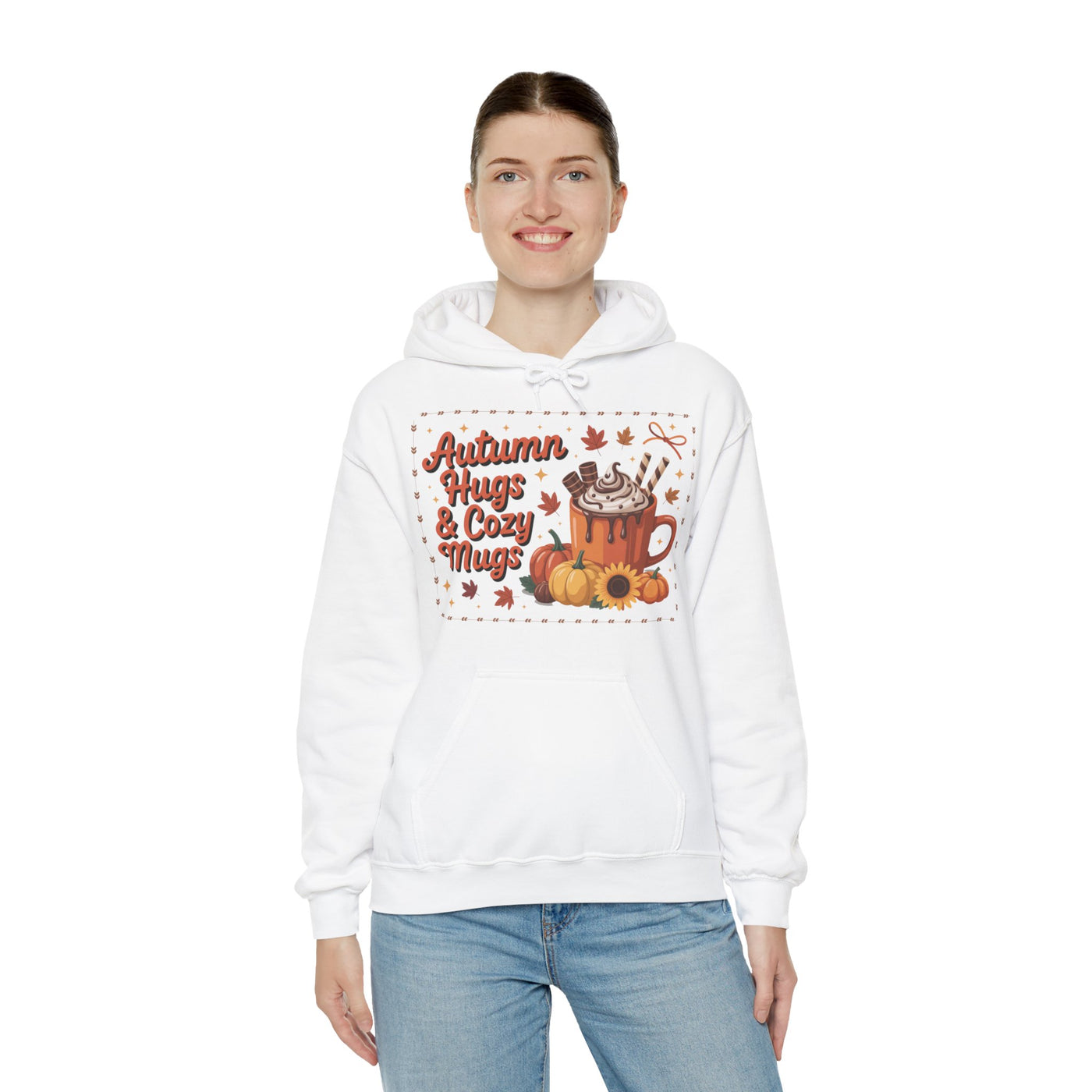 Autumn Hugs & Cozy Mugs Hoodie - Cozy Unisex Sweatshirt