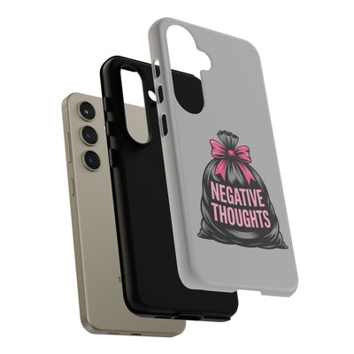 Negative Thoughts Phone Case, Tough Cases for Mental Wellness, Inspirational Gift, Motivational Phone Cover, Positive Vibes Protection