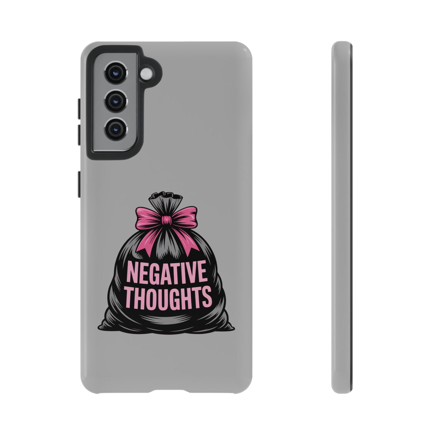 Negative Thoughts Phone Case, Tough Cases for Mental Wellness, Inspirational Gift, Motivational Phone Cover, Positive Vibes Protection