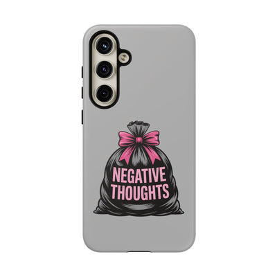 Negative Thoughts Phone Case, Tough Cases for Mental Wellness, Inspirational Gift, Motivational Phone Cover, Positive Vibes Protection