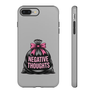 Negative Thoughts Phone Case, Tough Cases for Mental Wellness, Inspirational Gift, Motivational Phone Cover, Positive Vibes Protection