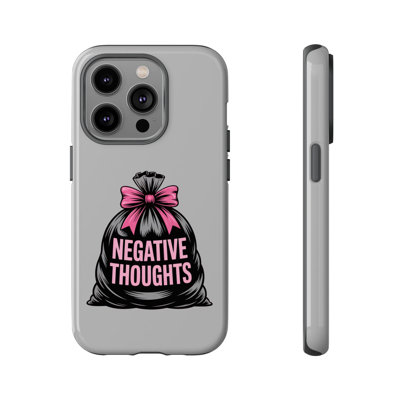 Negative Thoughts Phone Case, Tough Cases for Mental Wellness, Inspirational Gift, Motivational Phone Cover, Positive Vibes Protection