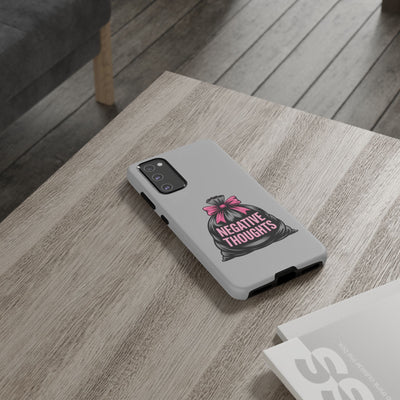 Negative Thoughts Phone Case, Tough Cases for Mental Wellness, Inspirational Gift, Motivational Phone Cover, Positive Vibes Protection