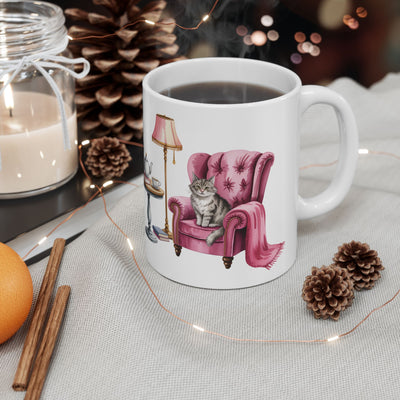 Vintage Cozy Cat - Ceramic Mug