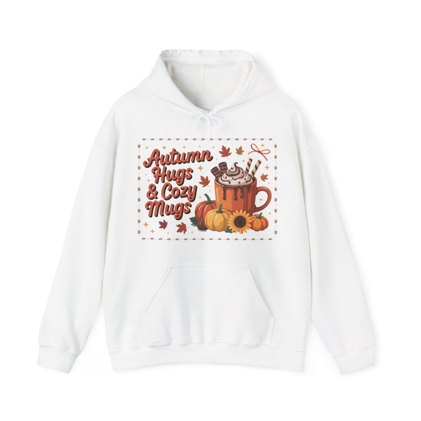 Autumn Hugs & Cozy Mugs Hoodie - Cozy Unisex Sweatshirt