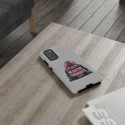 Negative Thoughts Phone Case, Tough Cases for Mental Wellness, Inspirational Gift, Motivational Phone Cover, Positive Vibes Protection