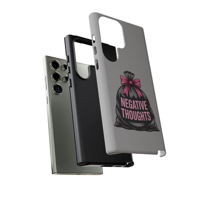 Negative Thoughts Phone Case, Tough Cases for Mental Wellness, Inspirational Gift, Motivational Phone Cover, Positive Vibes Protection