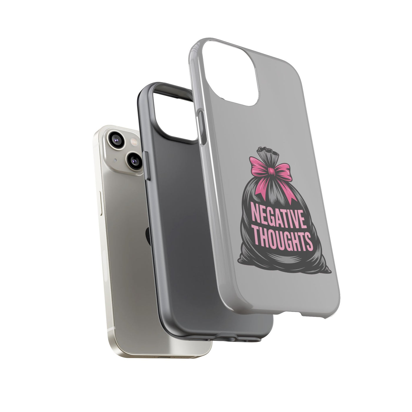 Negative Thoughts Phone Case, Tough Cases for Mental Wellness, Inspirational Gift, Motivational Phone Cover, Positive Vibes Protection