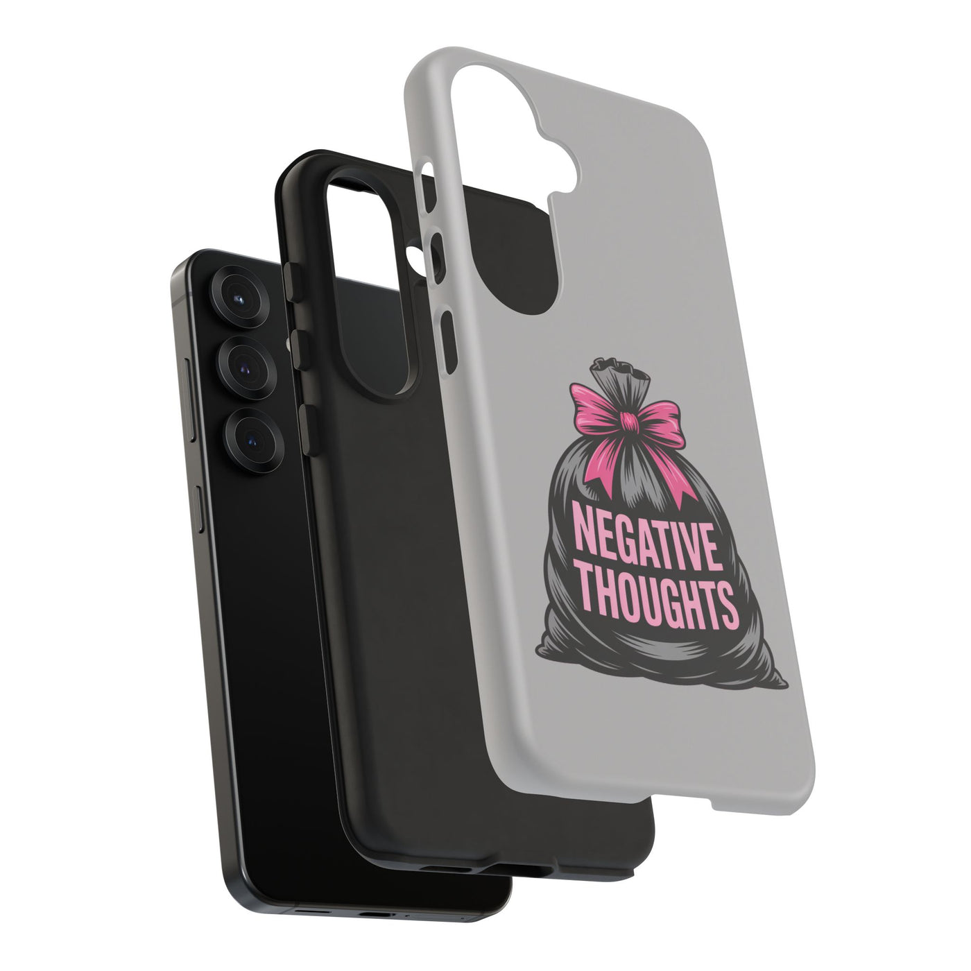 Negative Thoughts Phone Case, Tough Cases for Mental Wellness, Inspirational Gift, Motivational Phone Cover, Positive Vibes Protection