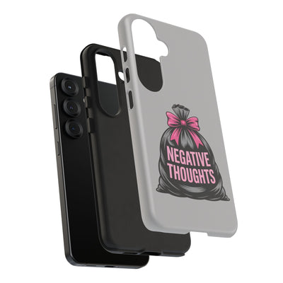 Negative Thoughts Phone Case, Tough Cases for Mental Wellness, Inspirational Gift, Motivational Phone Cover, Positive Vibes Protection