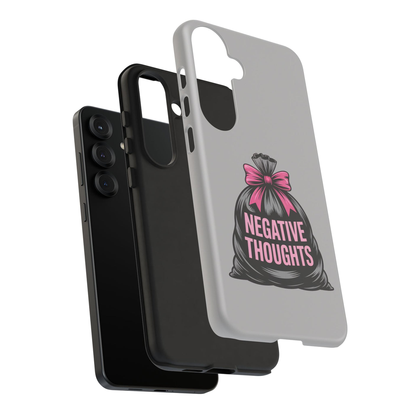Negative Thoughts Phone Case, Tough Cases for Mental Wellness, Inspirational Gift, Motivational Phone Cover, Positive Vibes Protection