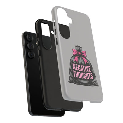 Negative Thoughts Phone Case, Tough Cases for Mental Wellness, Inspirational Gift, Motivational Phone Cover, Positive Vibes Protection