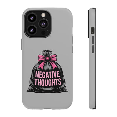 Negative Thoughts Phone Case, Tough Cases for Mental Wellness, Inspirational Gift, Motivational Phone Cover, Positive Vibes Protection