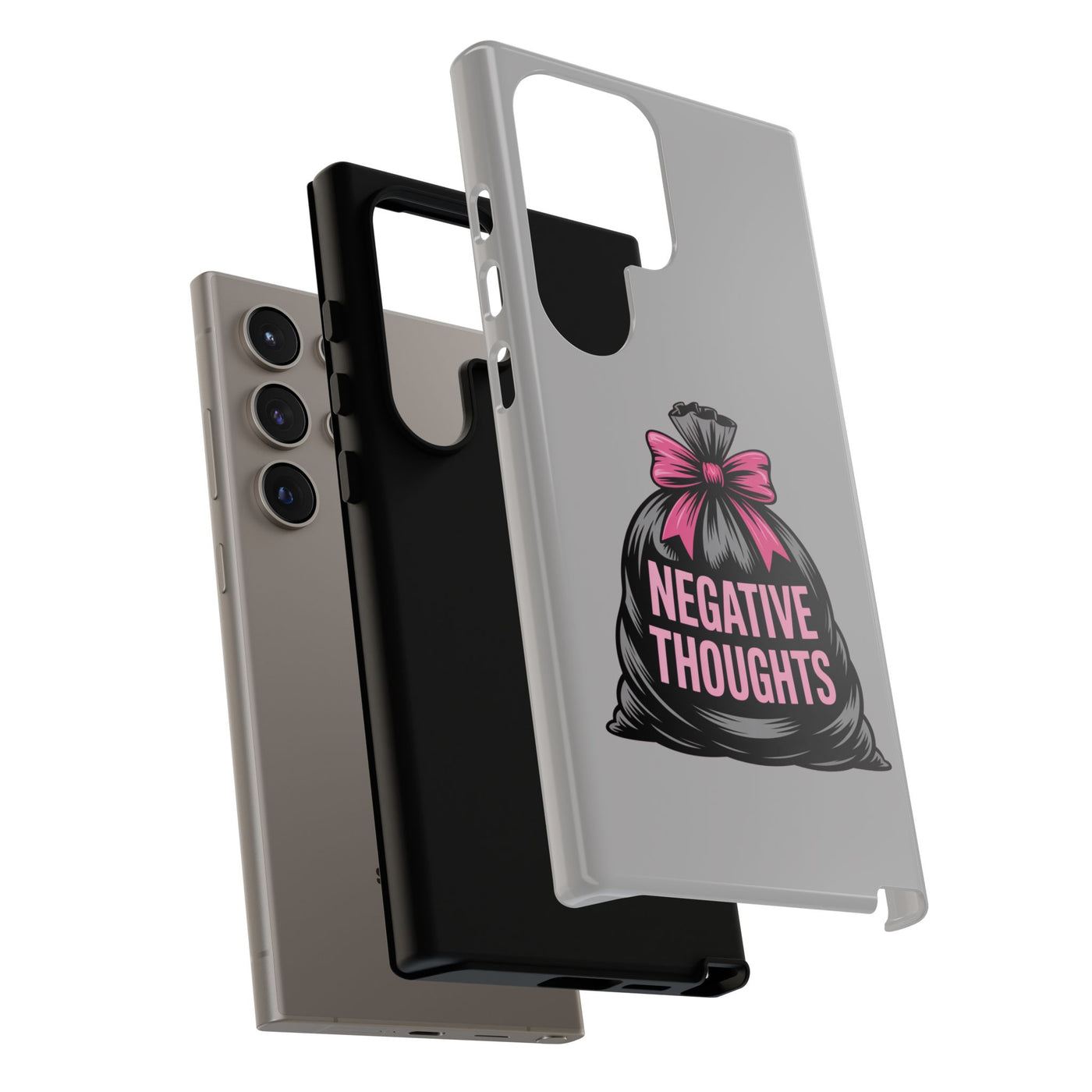 Negative Thoughts Phone Case, Tough Cases for Mental Wellness, Inspirational Gift, Motivational Phone Cover, Positive Vibes Protection
