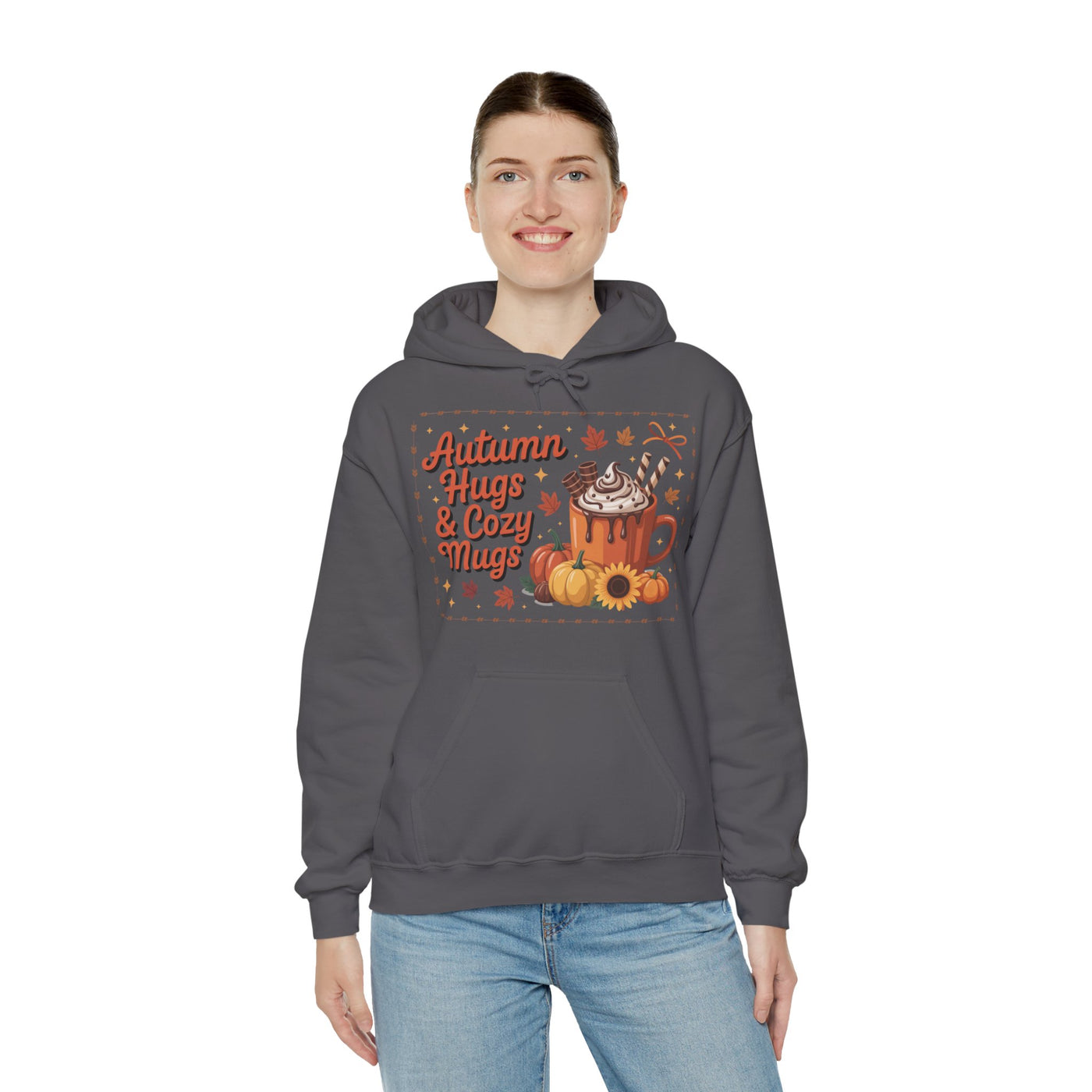 Autumn Hugs & Cozy Mugs Hoodie - Cozy Unisex Sweatshirt