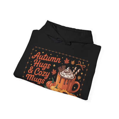 Autumn Hugs & Cozy Mugs Hoodie - Cozy Unisex Sweatshirt