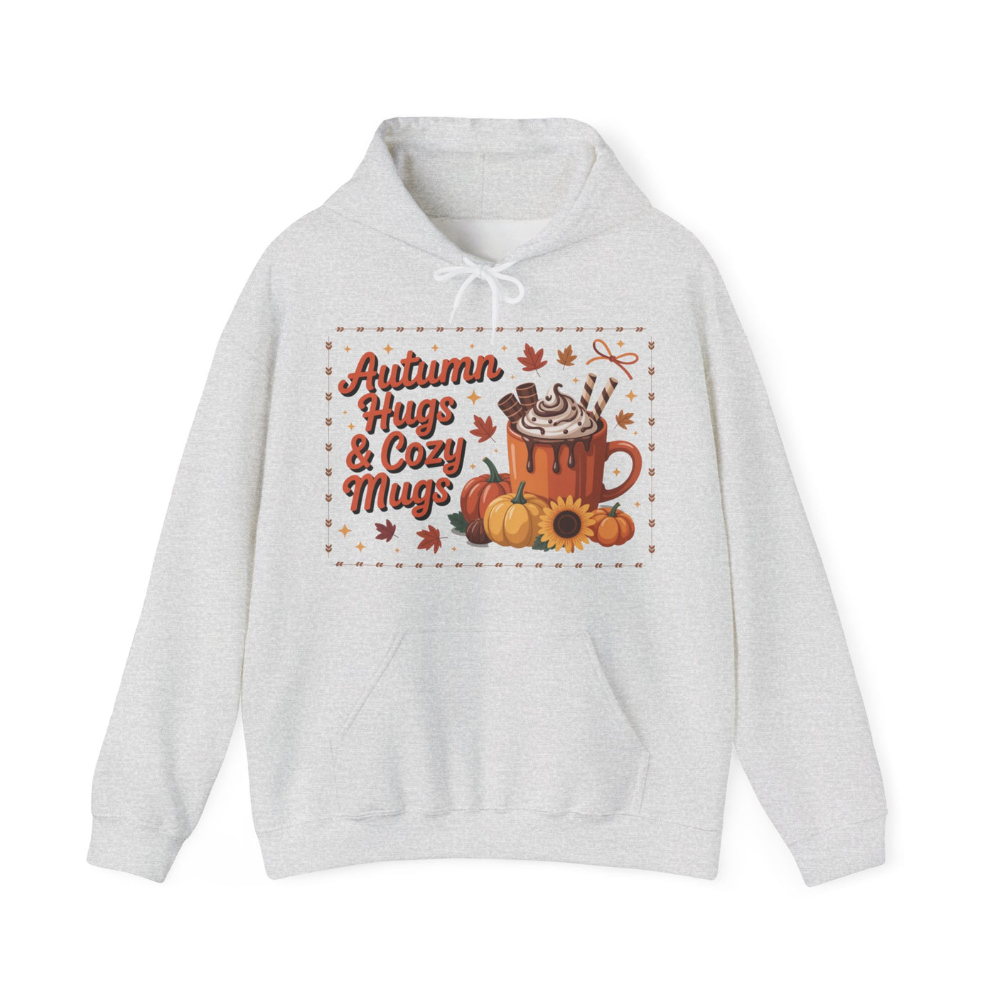 Autumn Hugs & Cozy Mugs Hoodie - Cozy Unisex Sweatshirt