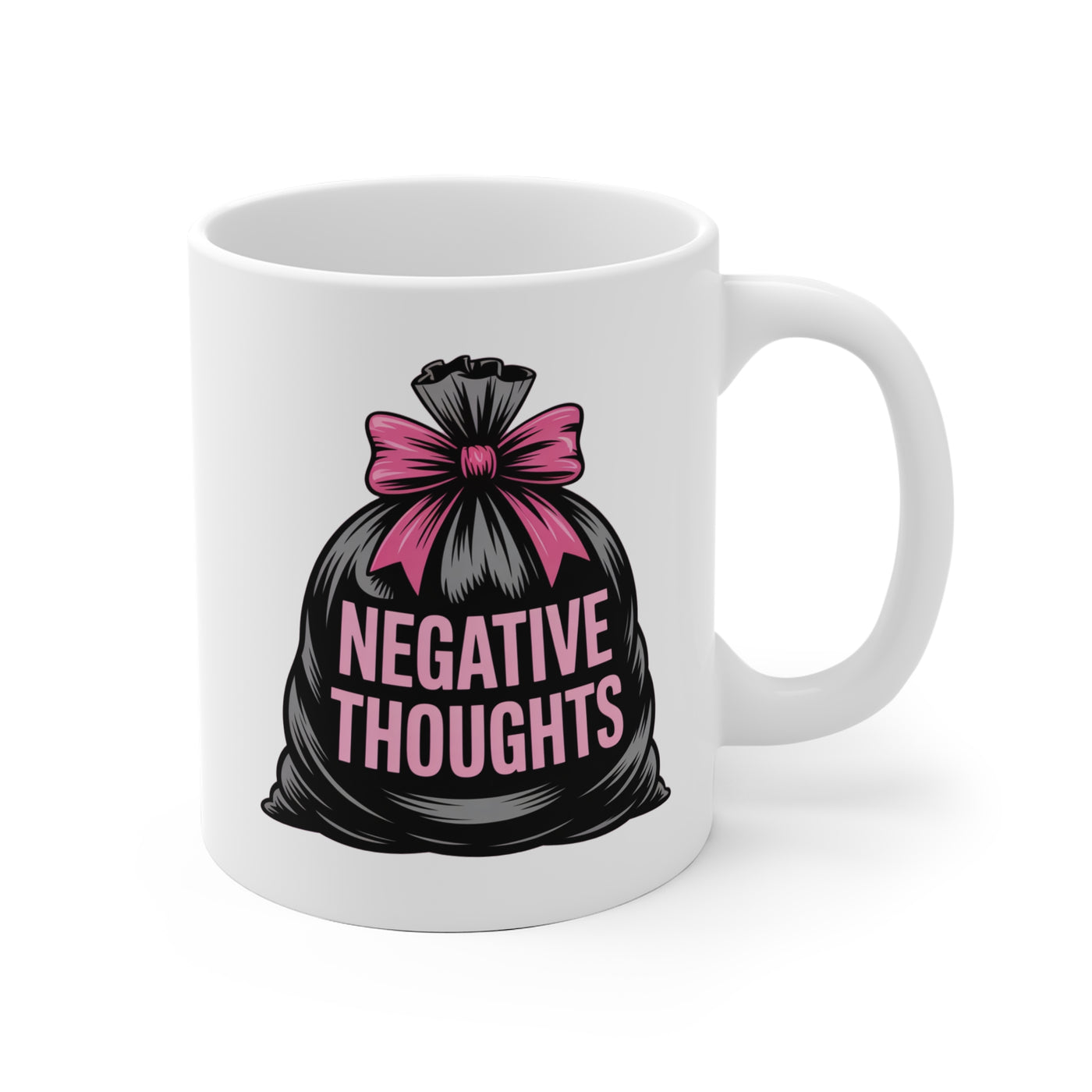 Negative Thoughts Ceramic Mug - Quirky Gift for Mental Health Awareness, Coffee Lover, Self-Care, Inspirational Mug, Motivational Tea Cup