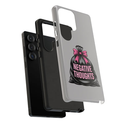 Negative Thoughts Phone Case, Tough Cases for Mental Wellness, Inspirational Gift, Motivational Phone Cover, Positive Vibes Protection