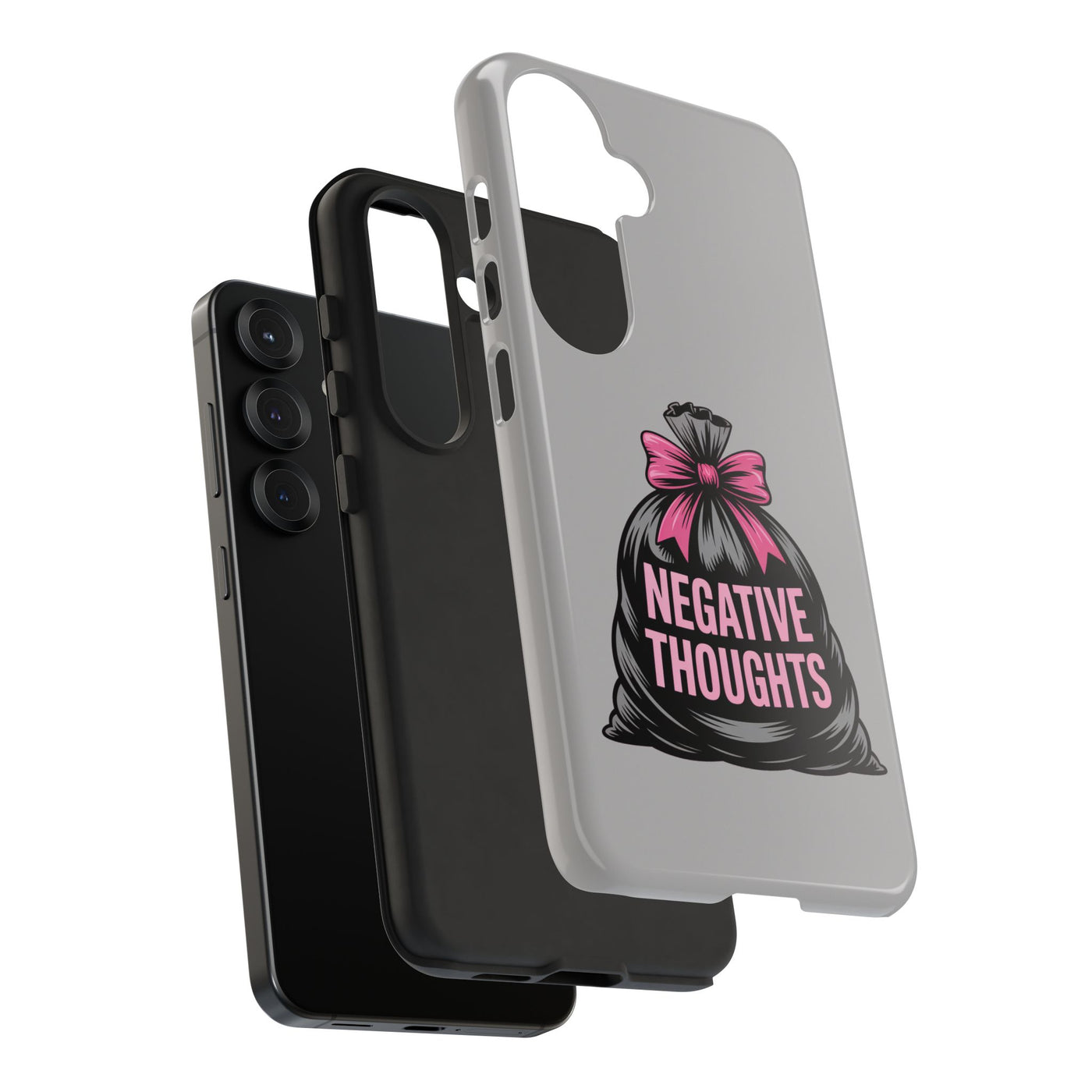 Negative Thoughts Phone Case, Tough Cases for Mental Wellness, Inspirational Gift, Motivational Phone Cover, Positive Vibes Protection