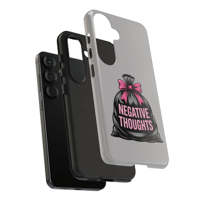 Negative Thoughts Phone Case, Tough Cases for Mental Wellness, Inspirational Gift, Motivational Phone Cover, Positive Vibes Protection