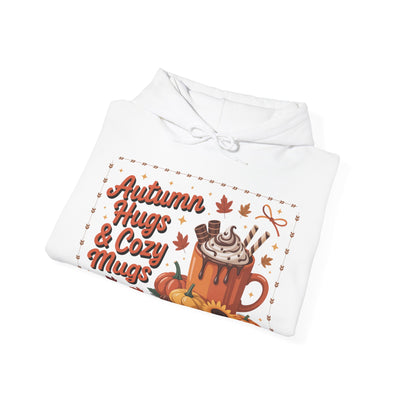 Autumn Hugs & Cozy Mugs Hoodie - Cozy Unisex Sweatshirt