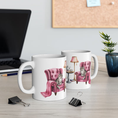 Vintage Cozy Cat - Ceramic Mug
