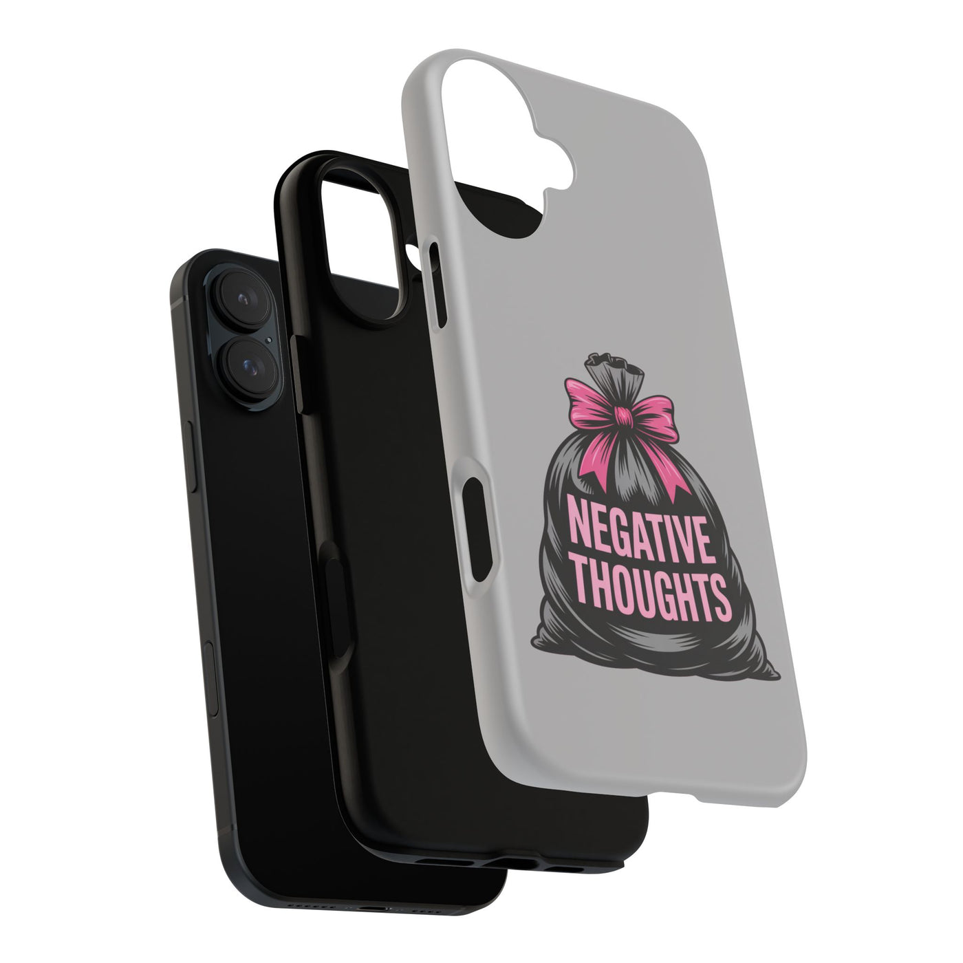 Negative Thoughts Phone Case, Tough Cases for Mental Wellness, Inspirational Gift, Motivational Phone Cover, Positive Vibes Protection