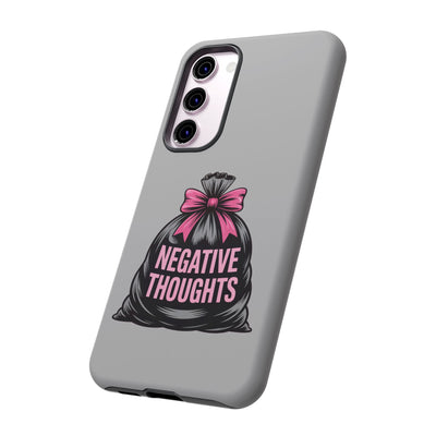 Negative Thoughts Phone Case, Tough Cases for Mental Wellness, Inspirational Gift, Motivational Phone Cover, Positive Vibes Protection