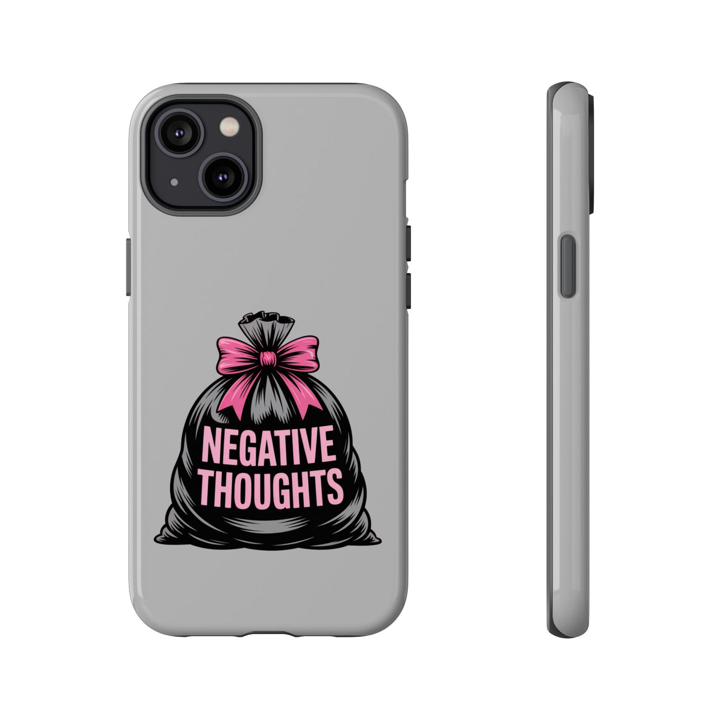 Negative Thoughts Phone Case, Tough Cases for Mental Wellness, Inspirational Gift, Motivational Phone Cover, Positive Vibes Protection