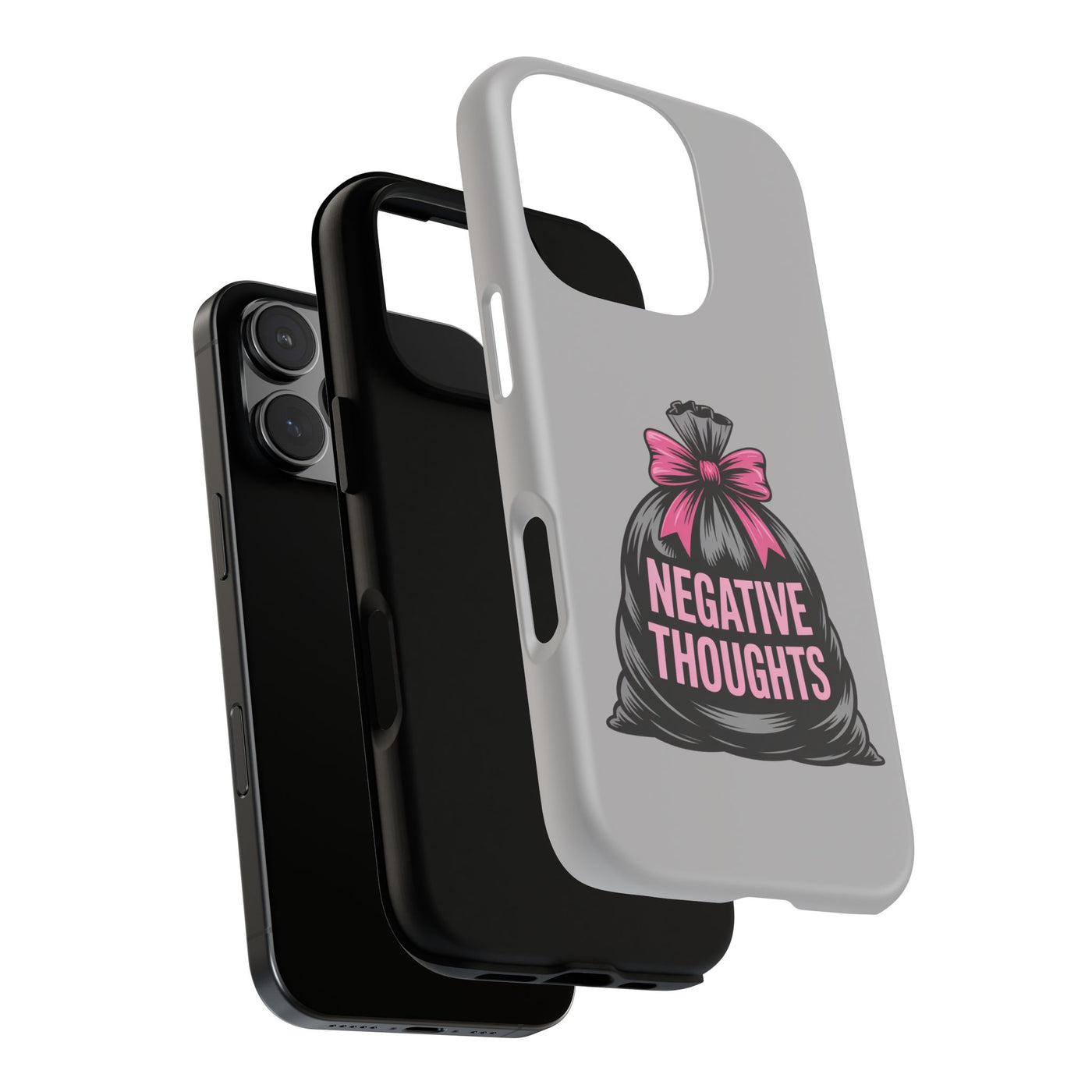 Negative Thoughts Phone Case, Tough Cases for Mental Wellness, Inspirational Gift, Motivational Phone Cover, Positive Vibes Protection