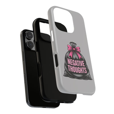 Negative Thoughts Phone Case, Tough Cases for Mental Wellness, Inspirational Gift, Motivational Phone Cover, Positive Vibes Protection