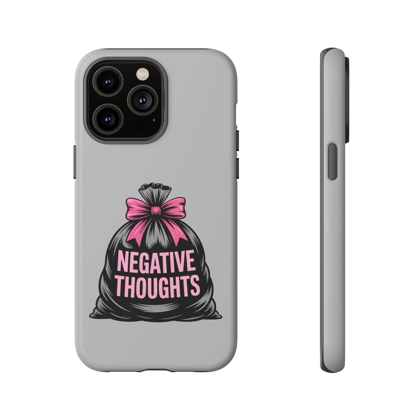 Negative Thoughts Phone Case, Tough Cases for Mental Wellness, Inspirational Gift, Motivational Phone Cover, Positive Vibes Protection