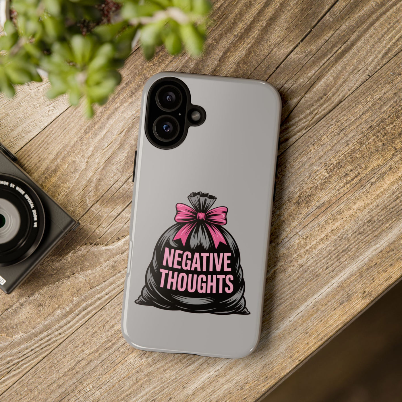 Negative Thoughts Phone Case, Tough Cases for Mental Wellness, Inspirational Gift, Motivational Phone Cover, Positive Vibes Protection