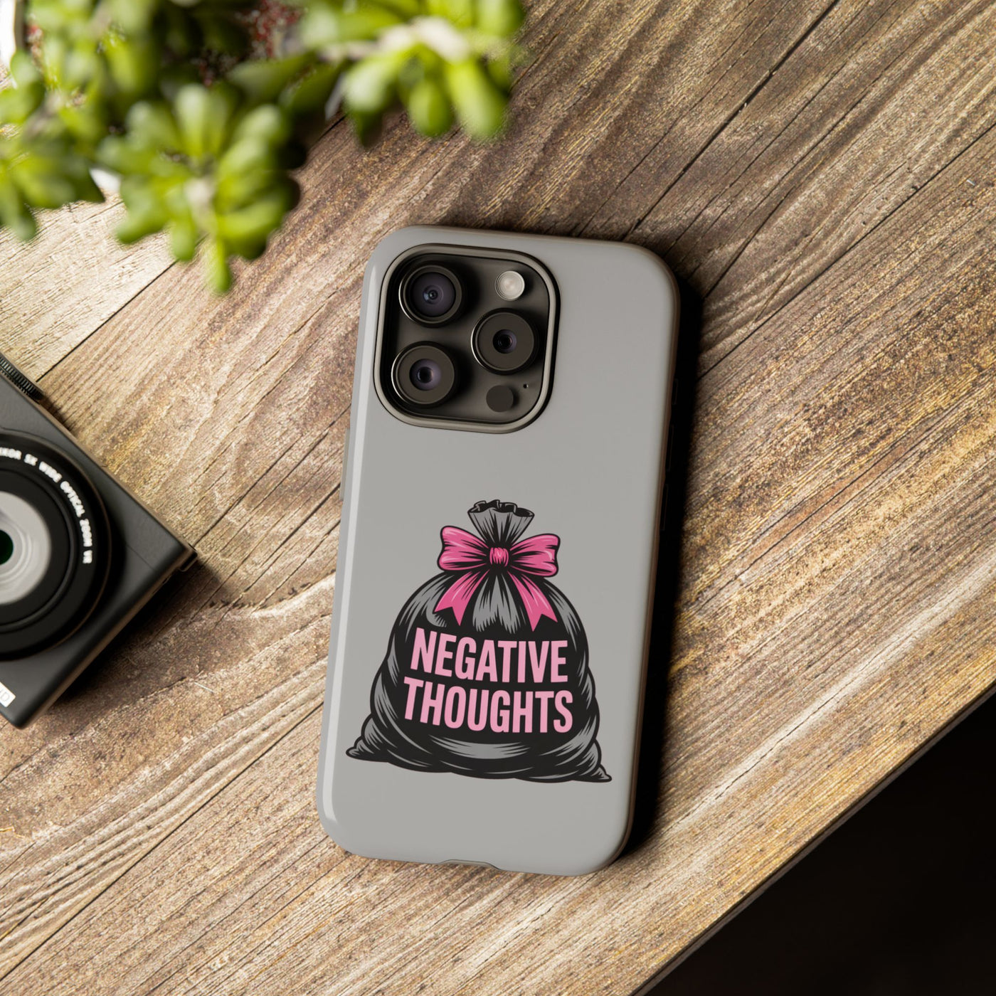 Negative Thoughts Phone Case, Tough Cases for Mental Wellness, Inspirational Gift, Motivational Phone Cover, Positive Vibes Protection