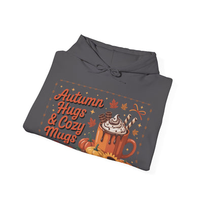 Autumn Hugs & Cozy Mugs Hoodie - Cozy Unisex Sweatshirt