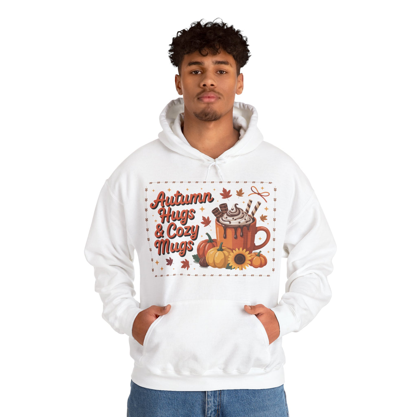 Autumn Hugs & Cozy Mugs Hoodie - Cozy Unisex Sweatshirt