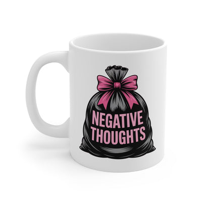 Negative Thoughts Ceramic Mug - Quirky Gift for Mental Health Awareness, Coffee Lover, Self-Care, Inspirational Mug, Motivational Tea Cup