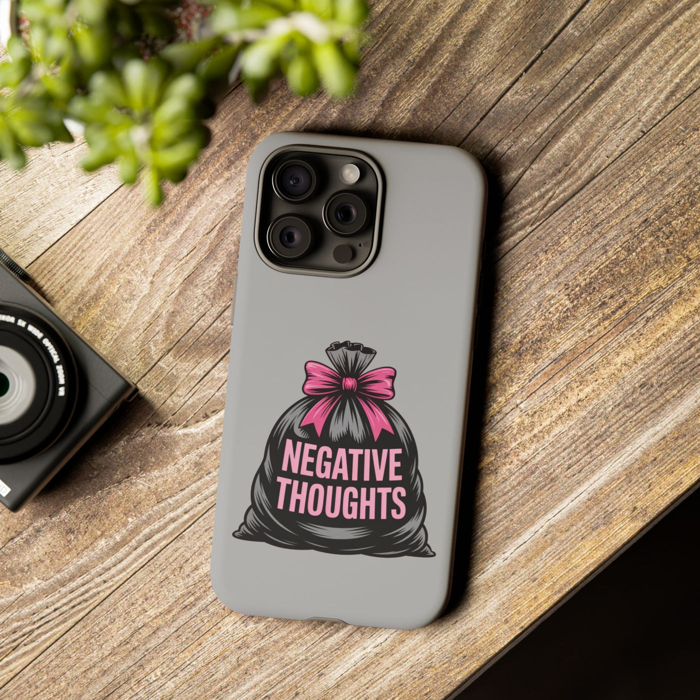 Negative Thoughts Phone Case, Tough Cases for Mental Wellness, Inspirational Gift, Motivational Phone Cover, Positive Vibes Protection
