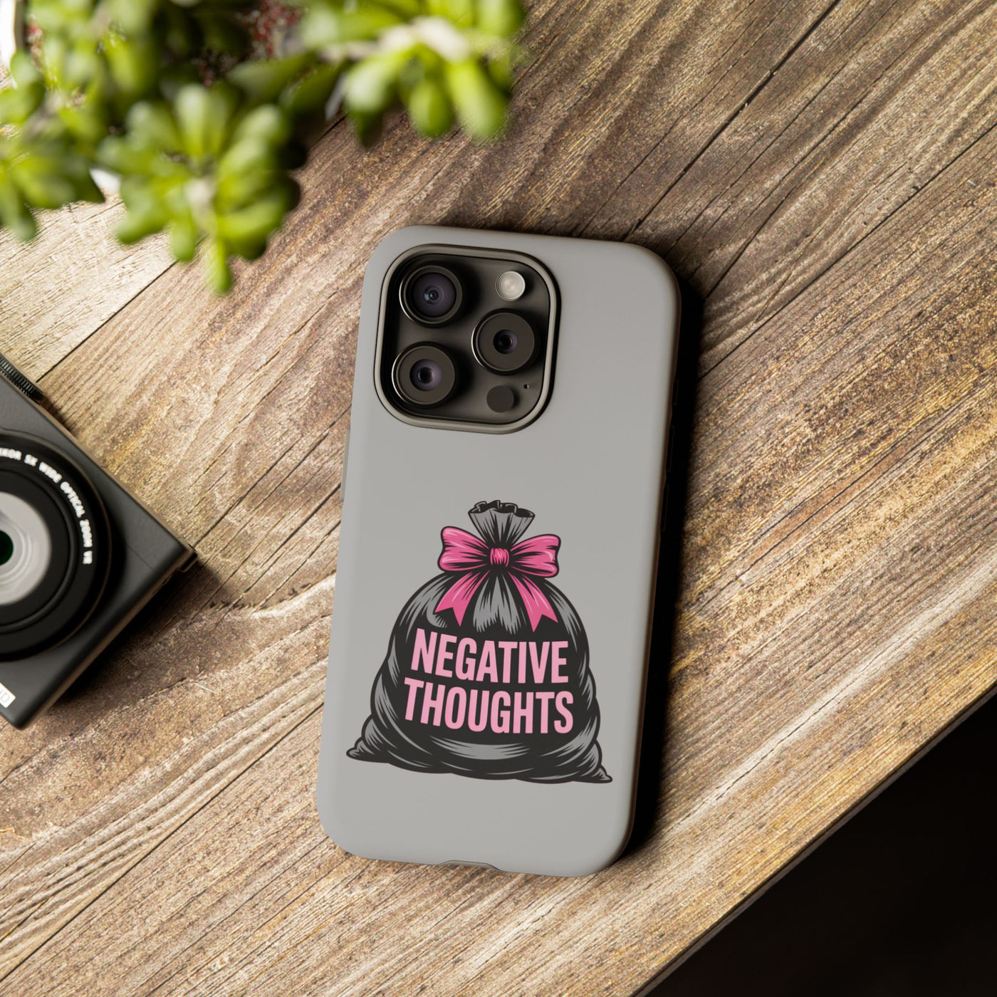 Negative Thoughts Phone Case, Tough Cases for Mental Wellness, Inspirational Gift, Motivational Phone Cover, Positive Vibes Protection