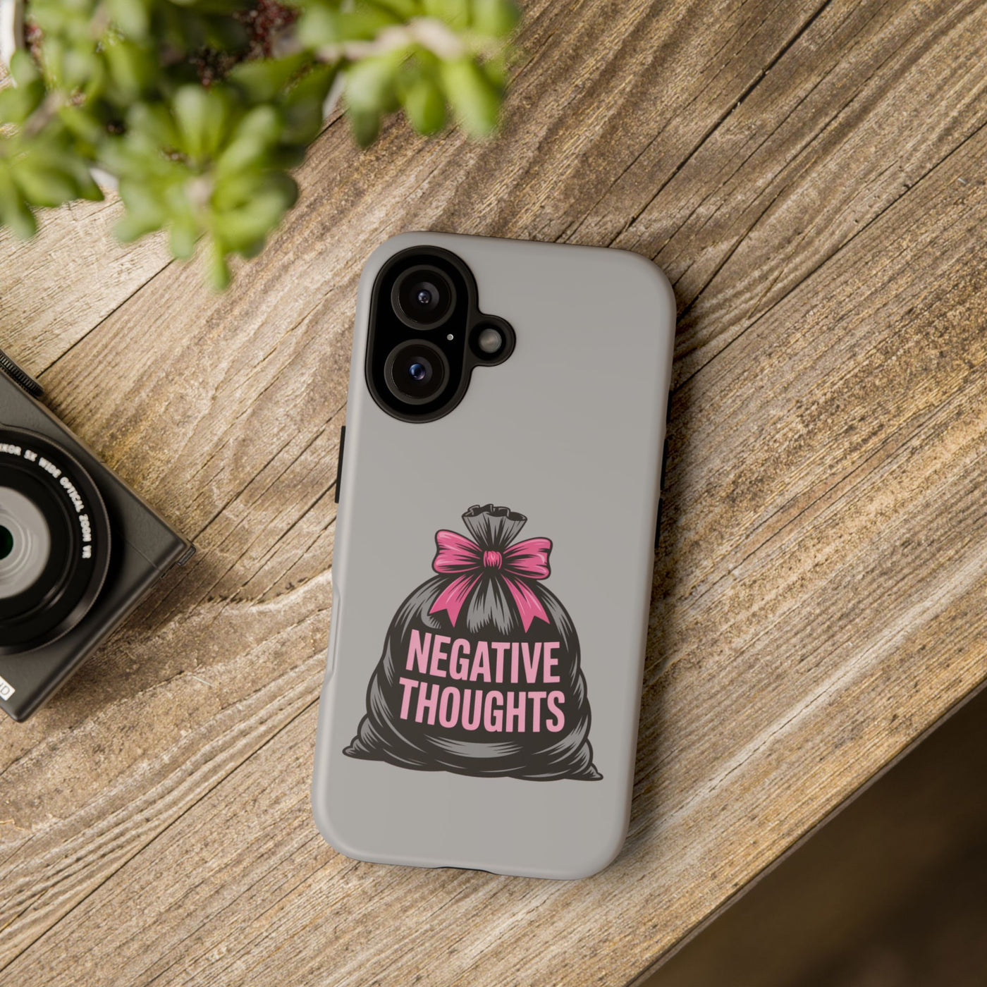 Negative Thoughts Phone Case, Tough Cases for Mental Wellness, Inspirational Gift, Motivational Phone Cover, Positive Vibes Protection
