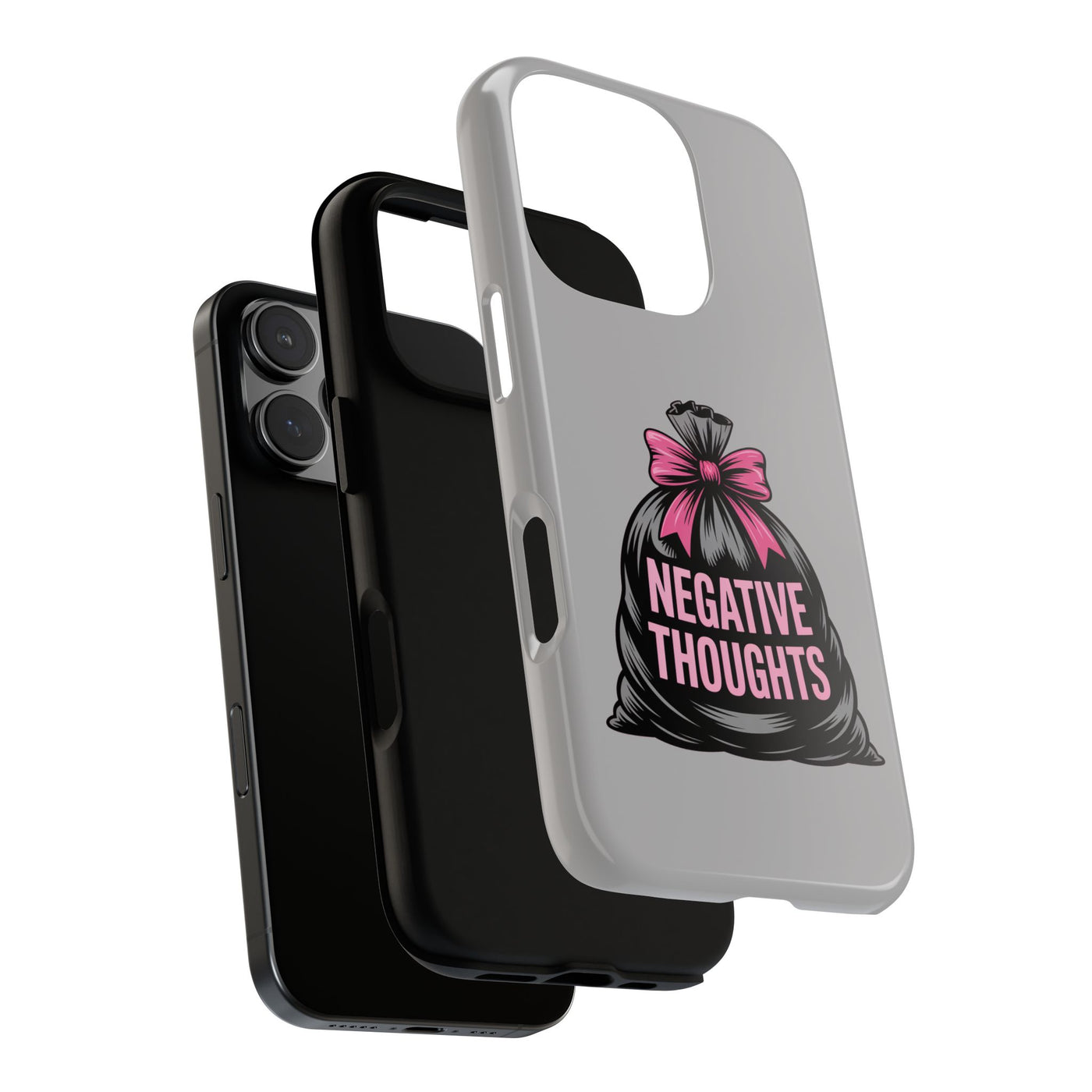 Negative Thoughts Phone Case, Tough Cases for Mental Wellness, Inspirational Gift, Motivational Phone Cover, Positive Vibes Protection