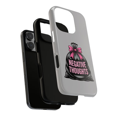 Negative Thoughts Phone Case, Tough Cases for Mental Wellness, Inspirational Gift, Motivational Phone Cover, Positive Vibes Protection