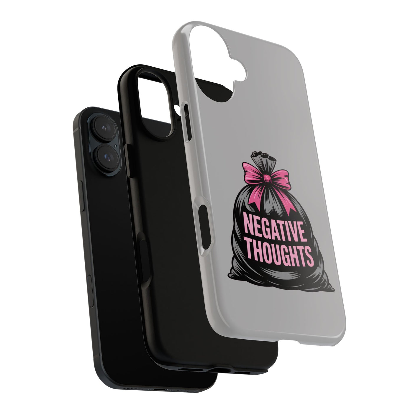 Negative Thoughts Phone Case, Tough Cases for Mental Wellness, Inspirational Gift, Motivational Phone Cover, Positive Vibes Protection
