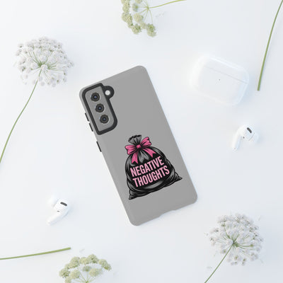 Negative Thoughts Phone Case, Tough Cases for Mental Wellness, Inspirational Gift, Motivational Phone Cover, Positive Vibes Protection
