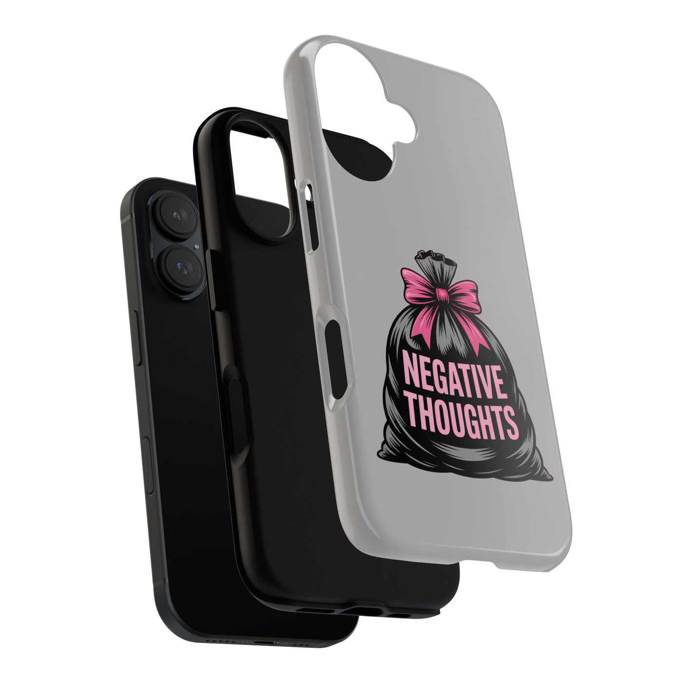 Negative Thoughts Phone Case, Tough Cases for Mental Wellness, Inspirational Gift, Motivational Phone Cover, Positive Vibes Protection