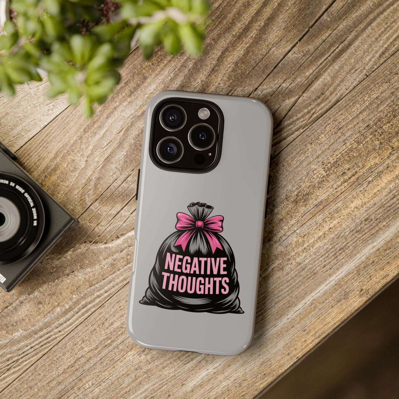 Negative Thoughts Phone Case, Tough Cases for Mental Wellness, Inspirational Gift, Motivational Phone Cover, Positive Vibes Protection