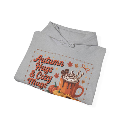 Autumn Hugs & Cozy Mugs Hoodie - Cozy Unisex Sweatshirt
